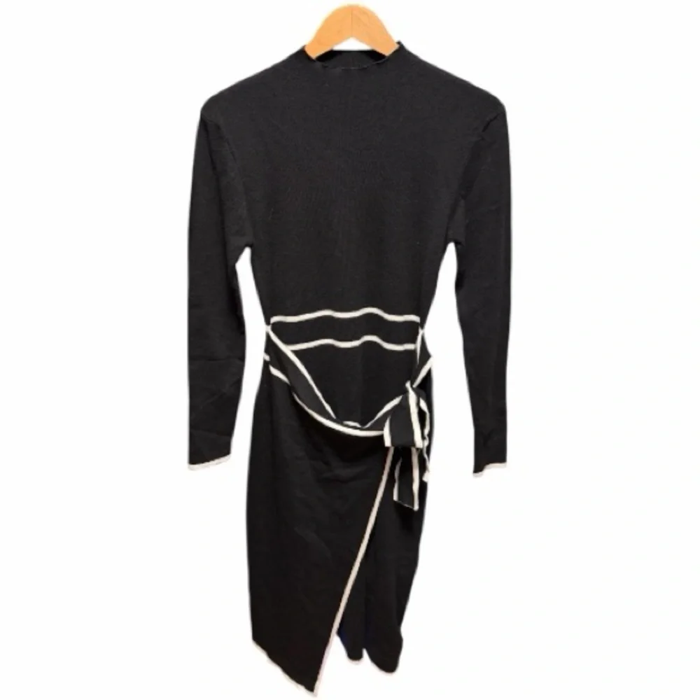 🆕Cider Knit Dress Long Sleeve Mock Turtleneck Bow Tie Wrap Dress - Picture 7 of 11